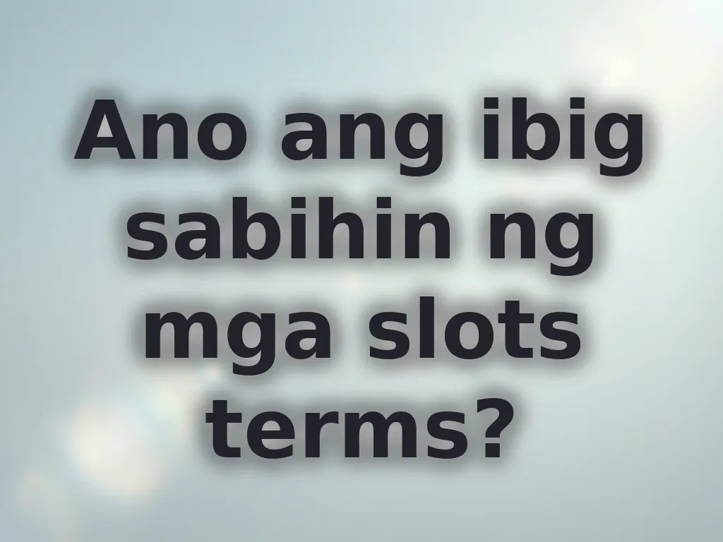 Gabay sa mga slots terms